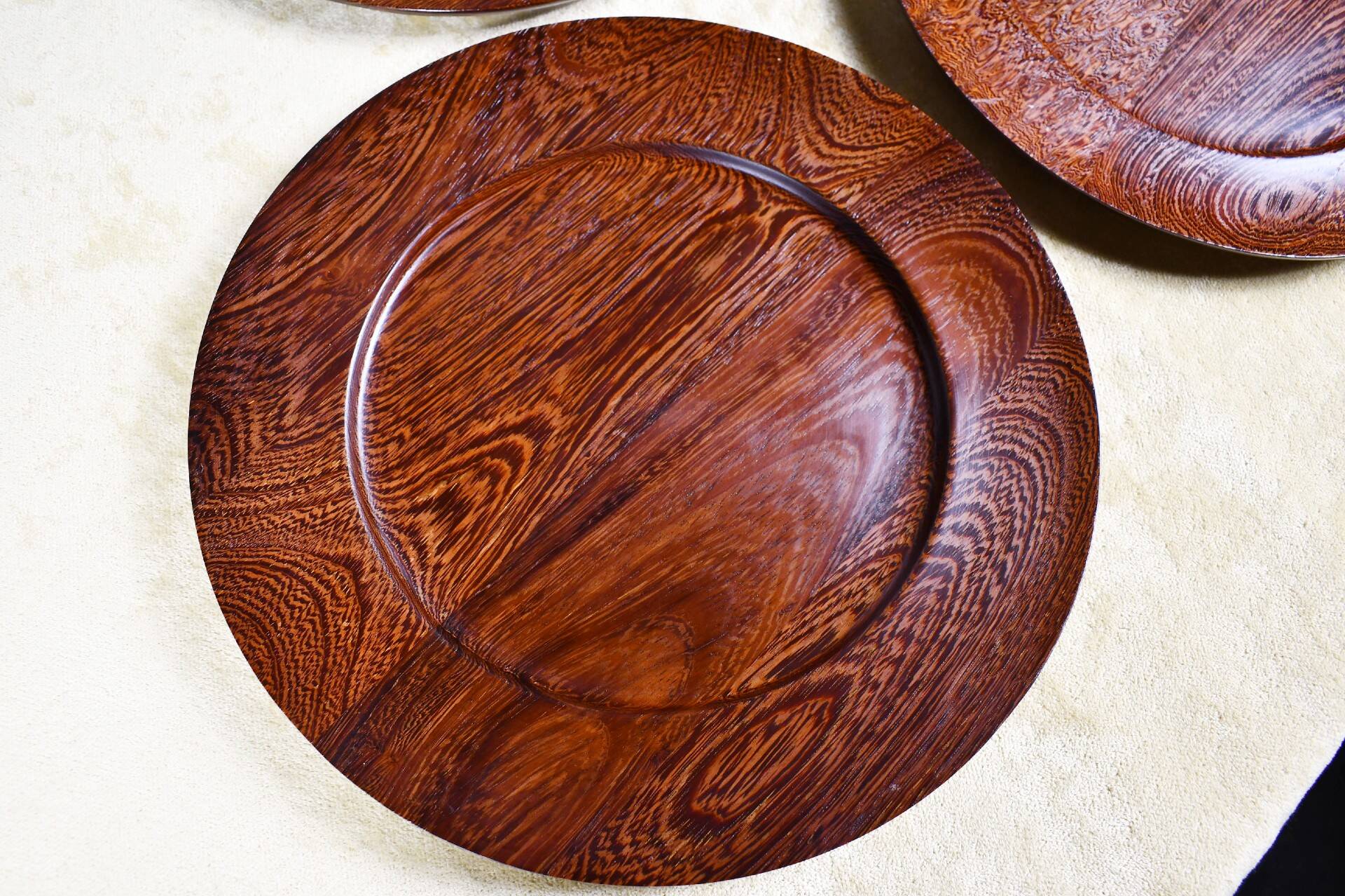 Solid Wengé cover plates by Hans Ehrenreich, Denmark. 1960s