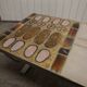 Ceramic coffee table and brushed steel Roche Bobois design Gregorieff 70s, 108x47cm