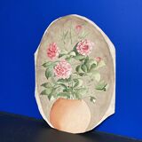 Watercolor with vintage double-sided rose bouquets