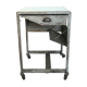 Industrial storage, workshop, in metal and wood, furniture on wheels