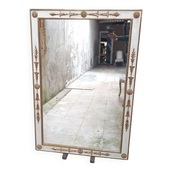 Miroir empire doré et blanc 130X89