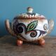 Covered pot workshop Paul Fouillen Quimper signed Maurice Fouillen