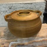 Vintage soup tureen in grey / old tableware from Salins, France