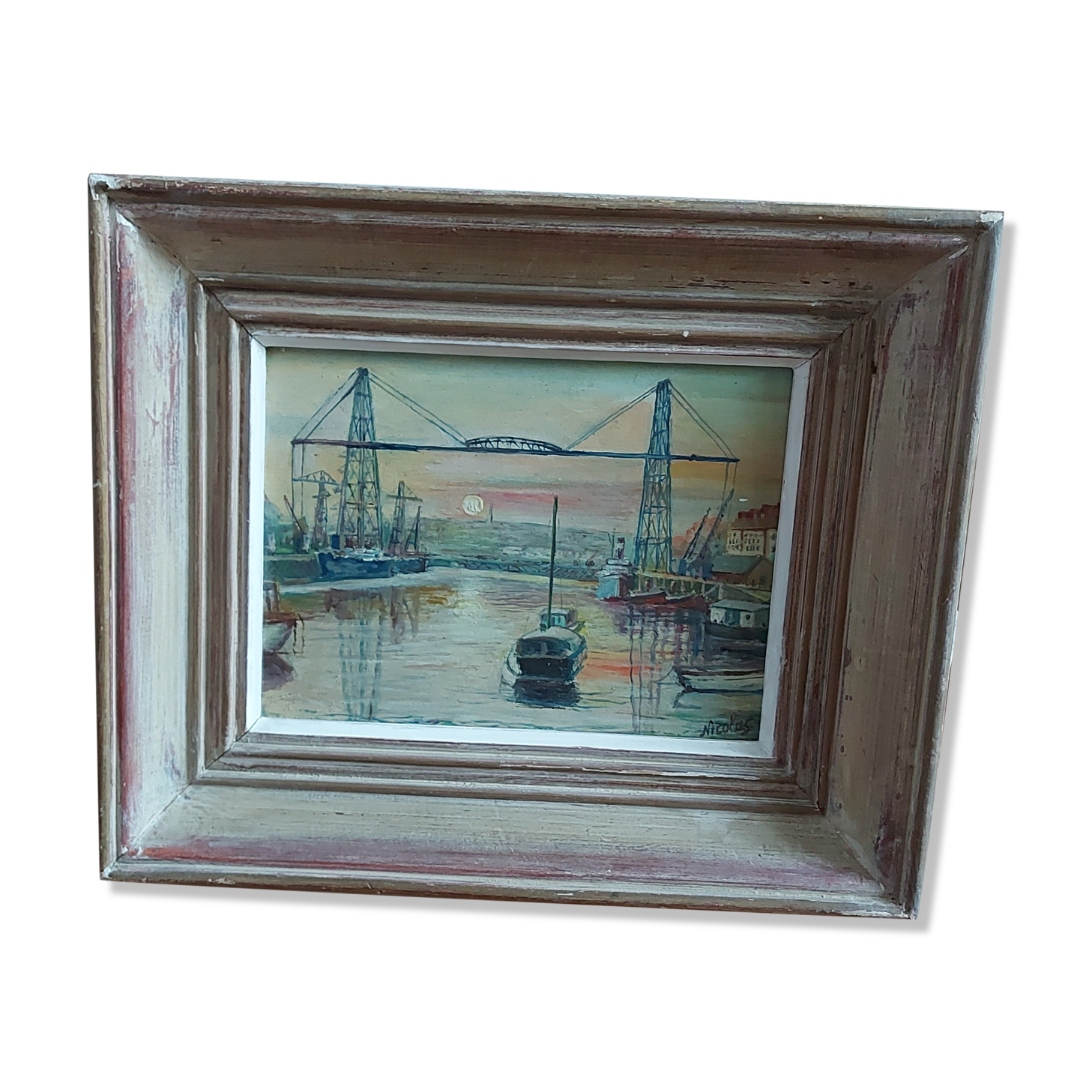 Oil painting Ferry deck