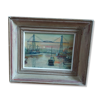 Tableau à l'huile Pont transbordeur