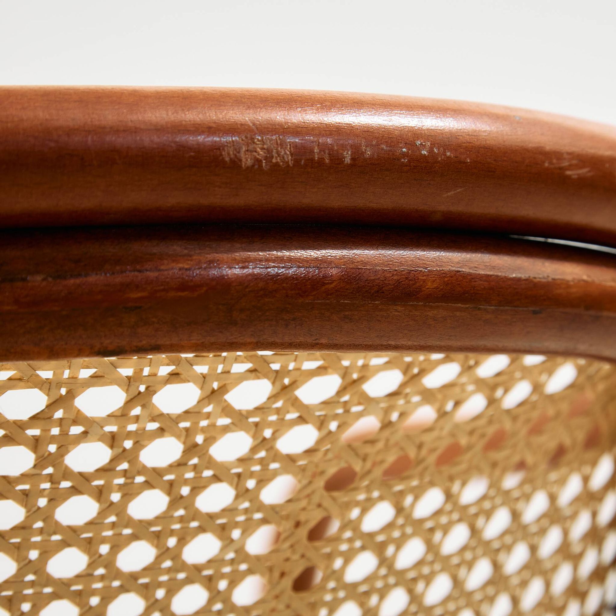 Fauteuil en hêtre et rotin