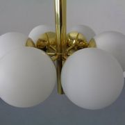 Sputnik brass and glass ceiling chandelier from Kaiser Idell / Kaiser Leuchten, Germany, 1960s