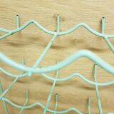 Metal aqua green bottle rack