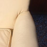 Pair of 1930s club armchairs in ivory leather.