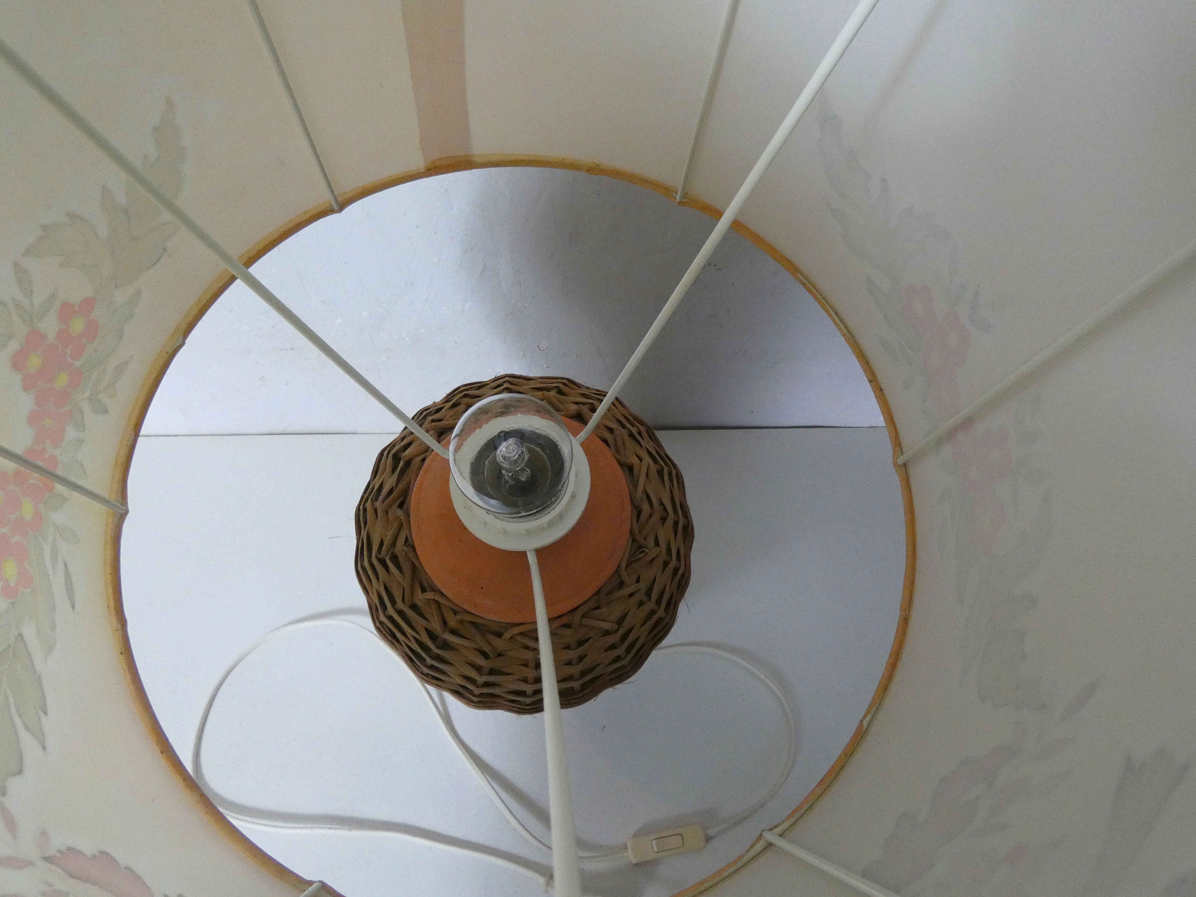 Rattan lamp and silk paint