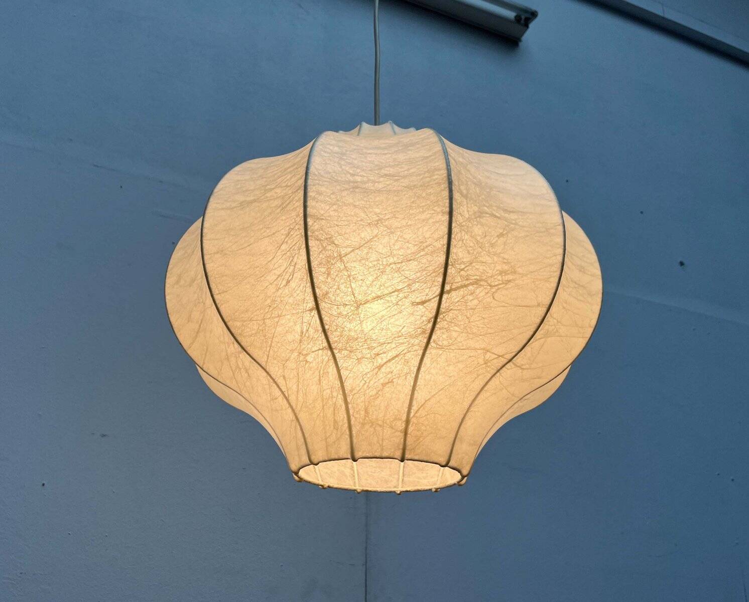 Modern mid-century Cocoon pendant lamp by Friedel Wauer for Goldkant Leuchten, 1960s.