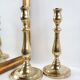 Pair Golden Brass Candlesticks