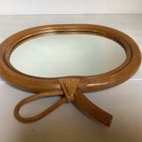 Miroir pomme vintage en bambou