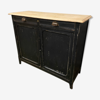 Vintage Parisian black patinated buffet