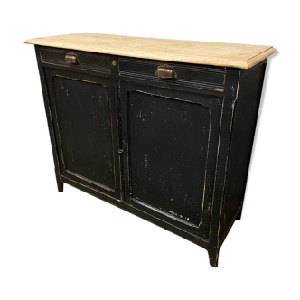 Vintage Parisian black patinated buffet