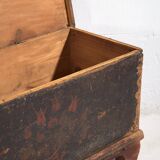 Antique long trunk painted with floral motifs (Year 1876) #1