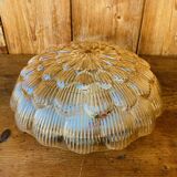 Vintage amber molded glass ceiling light