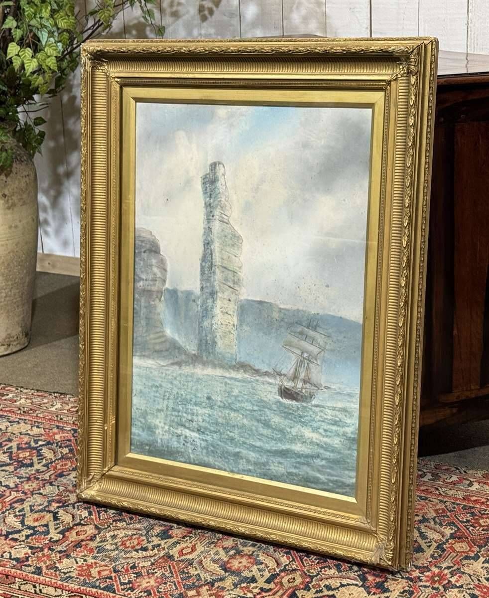Watercolour under glass, late 19th century, signed A. Johnston 1891.