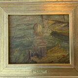 Peinture à l'huile ancienne de petite taille par Nicolai Coster 1901