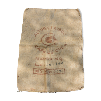 Cuba's coffee burlap bag