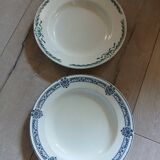 6 assiettes creuses Terre de fer dépareillées