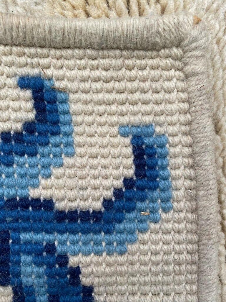 Cogolin carpet hand-knotted vintage France 128x70 cm