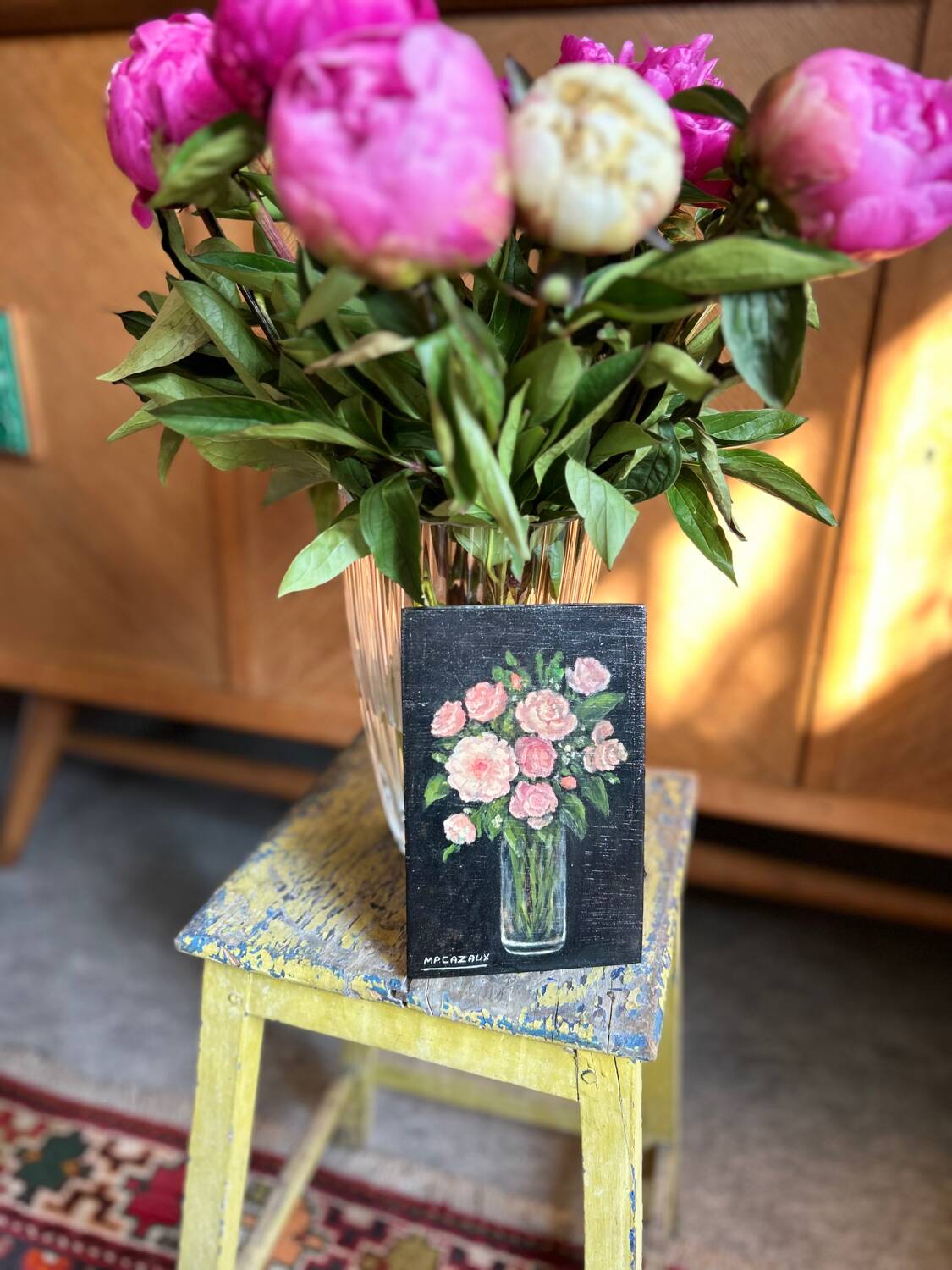 Small oil on panel Flowers