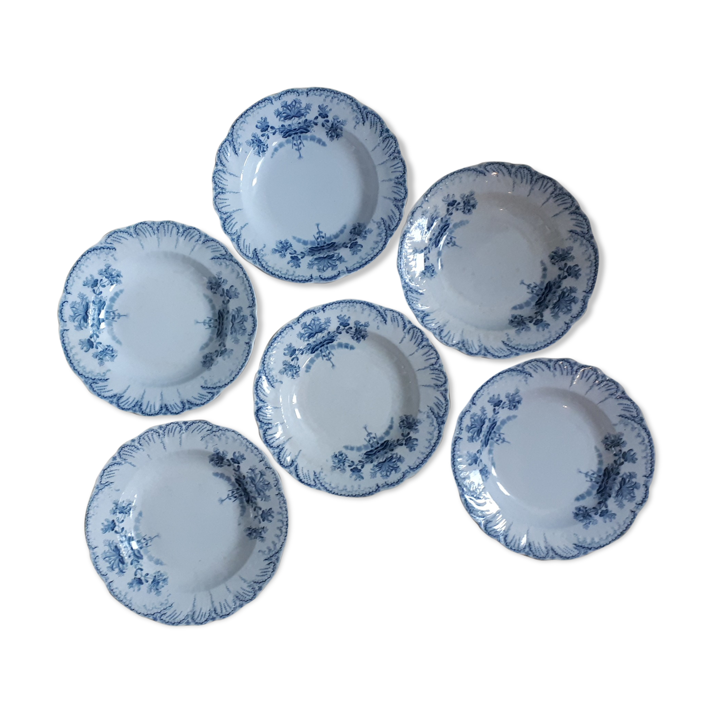 Set 6 hollow plates regency