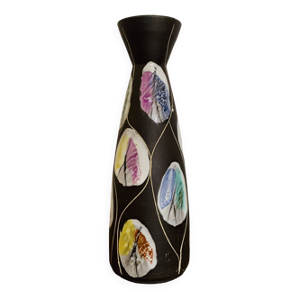 Vase vintage multicolore Kongo pour BAY KERAMIK 1960