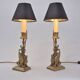 Paire de lampes chandeliers griffons de style néogothique, Angleterre années 1880
