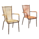 Chaises en métal et en corde synthétique