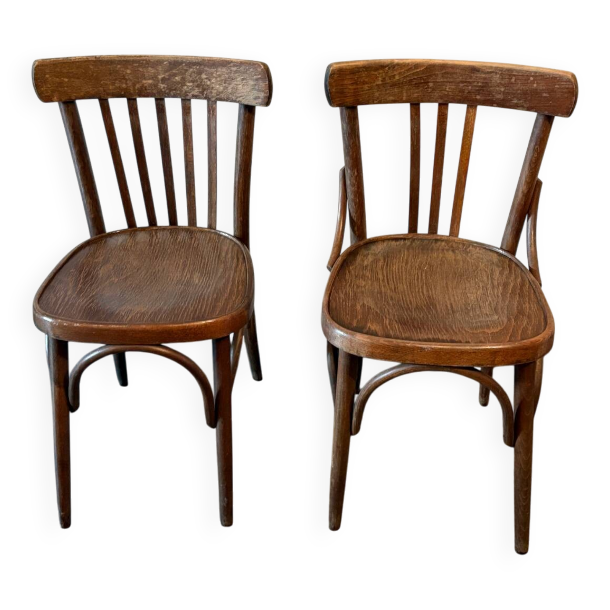 Paire de chaises bistrot bois brut