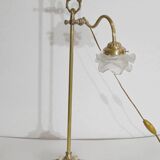 Tulip lamp in glass and bronze, adjustable, art deco 1920