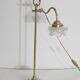 Tulip lamp in glass and bronze, adjustable, art deco 1920
