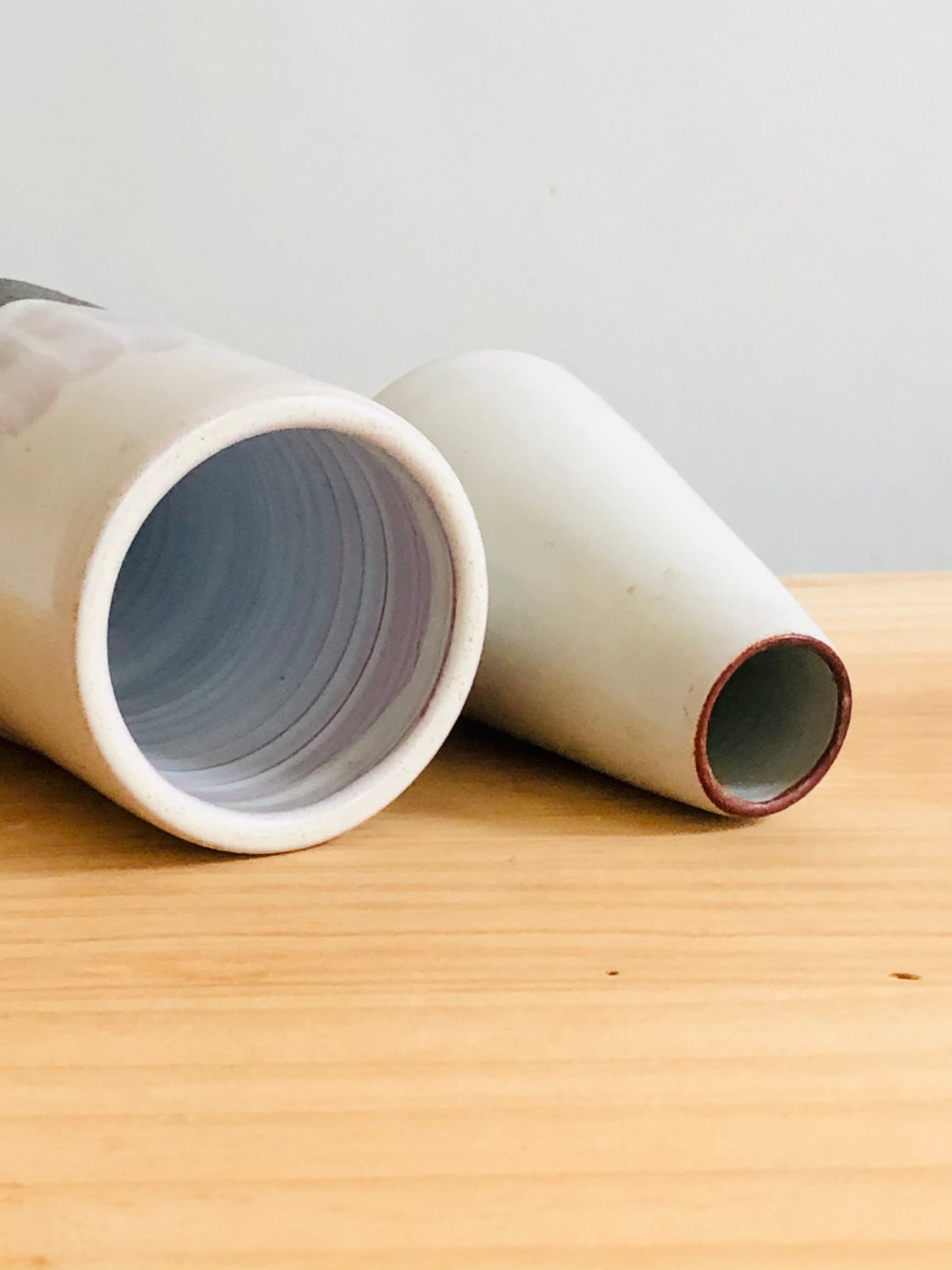 Duo of small ceramic vases