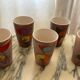 6 Vintage vallauris ceramic orangeade cups