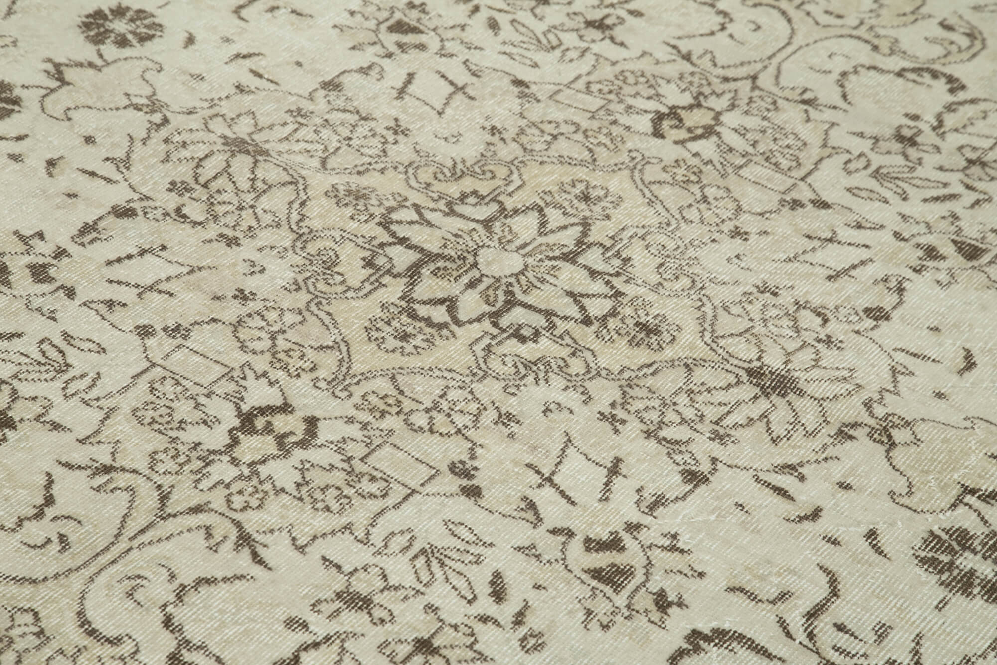 Tapis beige oriental ancien fait à la main 207 cm x 307 cm