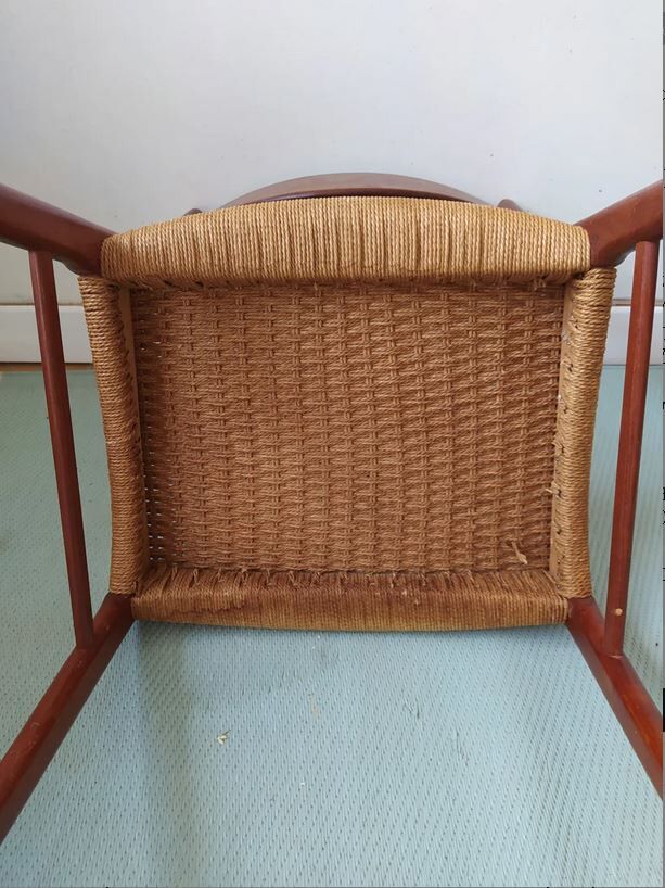 Danish Scandinavian chair in teak and rope GS 60