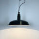 Vintage industrial dark grey enamel hanging light, 1950s