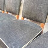 8 vintage chairs lined grey black