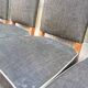 8 vintage chairs lined grey black