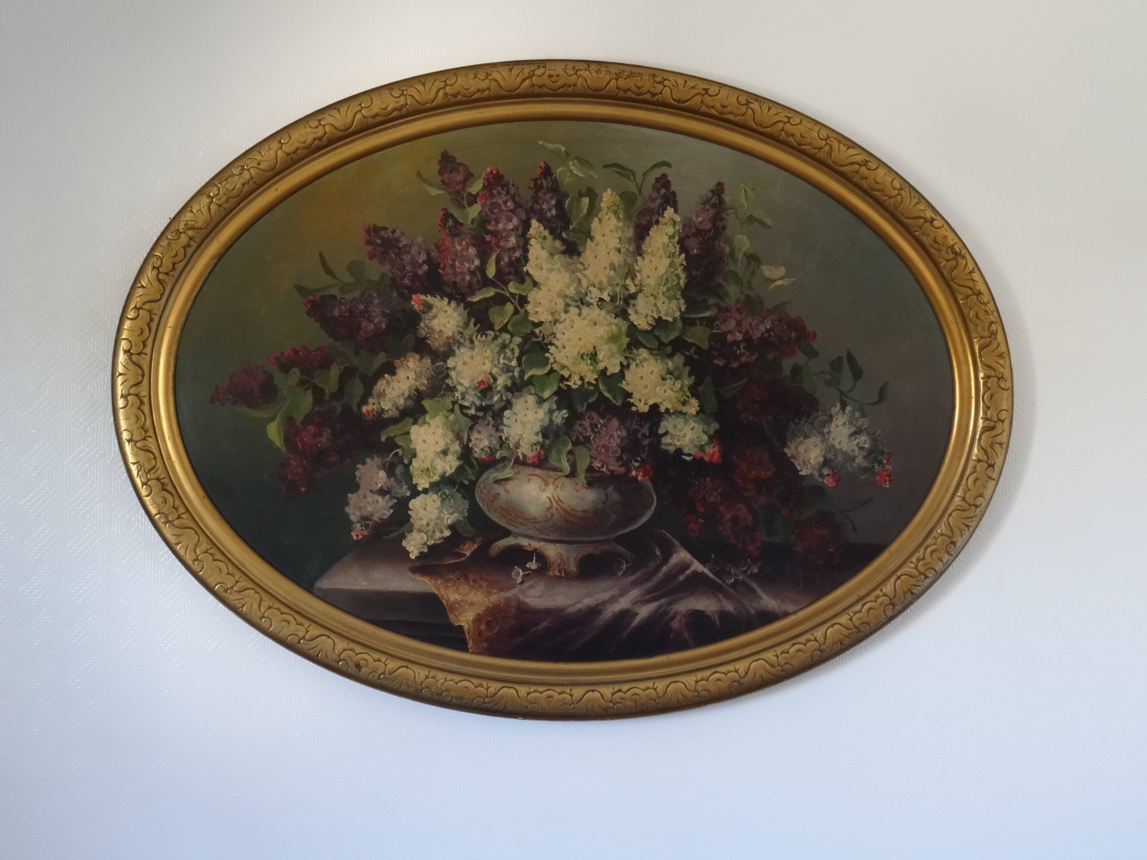 Table in oil bouquet of flowers