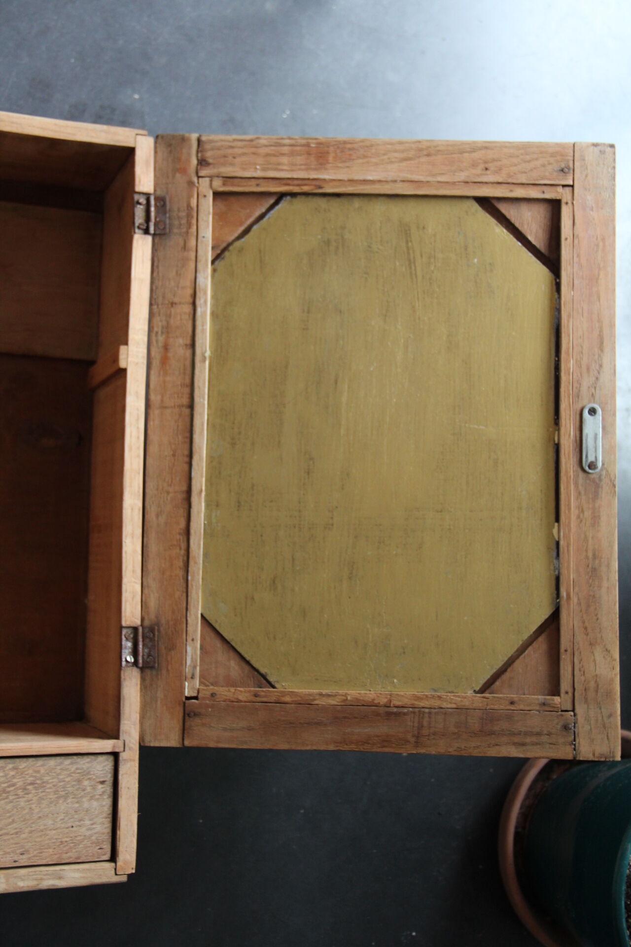 Small toilet furniture or pharmacy with art deco mirror