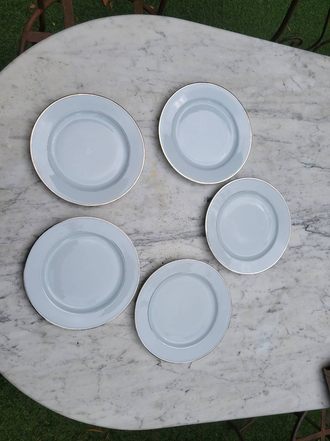 5 Bernardeau Limoges porcelain dessert plates