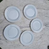 5 Bernardeau Limoges porcelain dessert plates