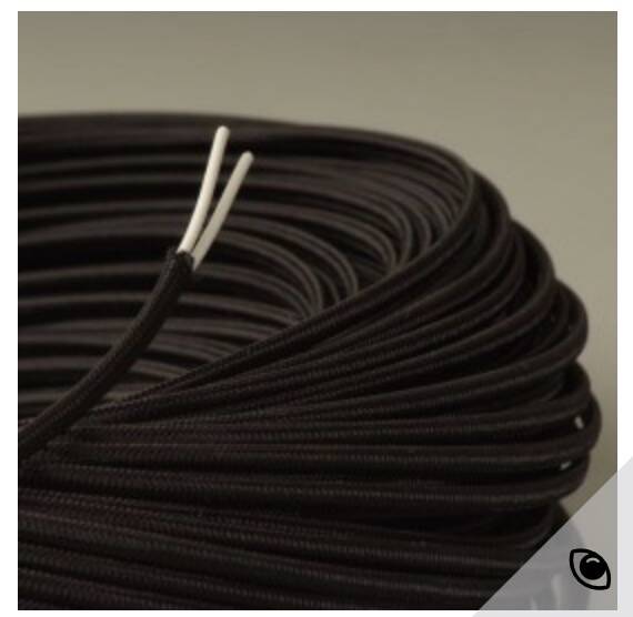 1960s ceramic lamp, fabric cable, lampshade