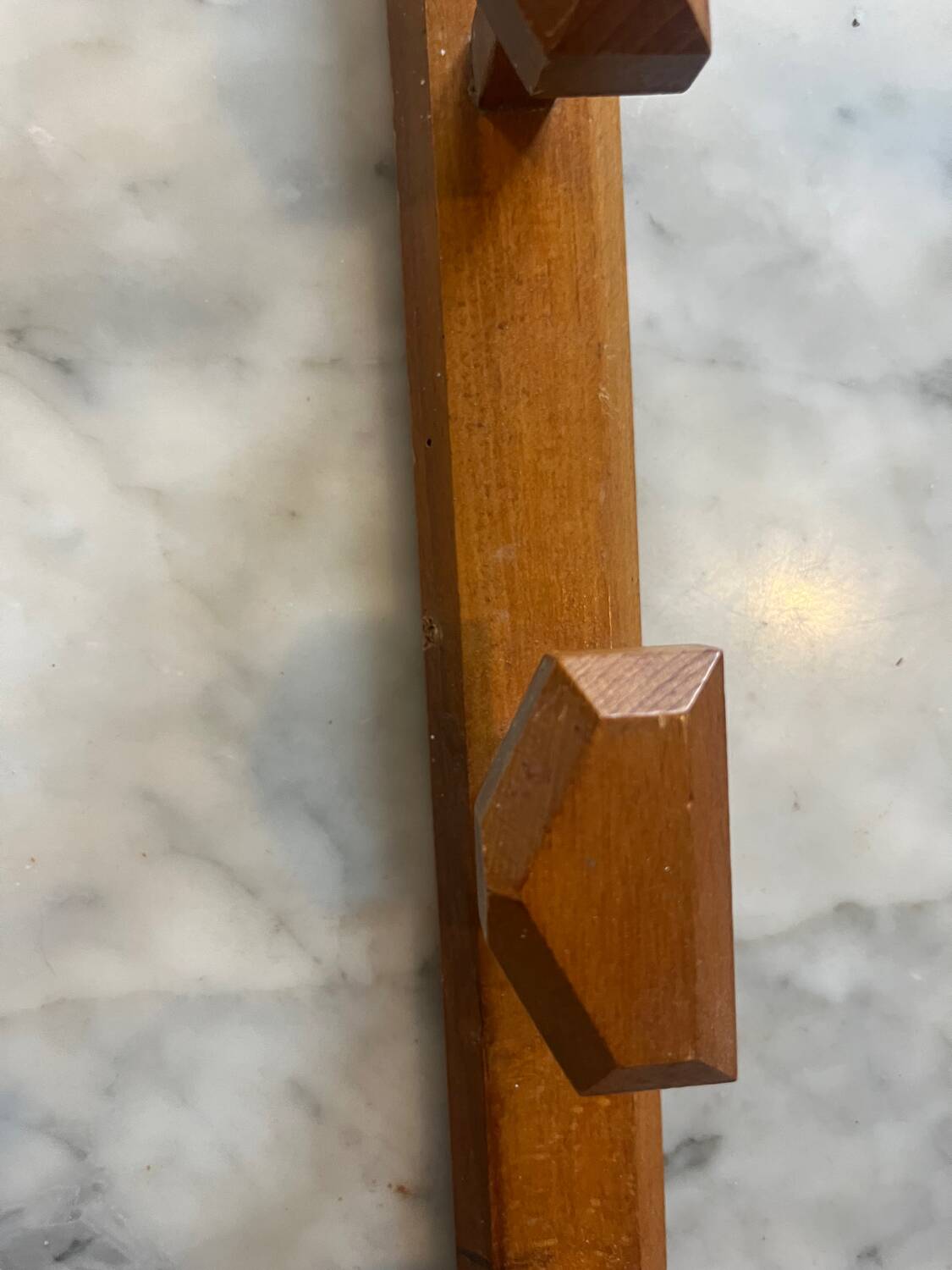 1950s oak wall-mounted coat rack