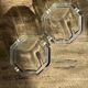 Set of 2 vintage octagonal glass ashtrays D11 H3.5