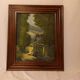Old painting, oil on canvas, mountain landscape, early twentieth century