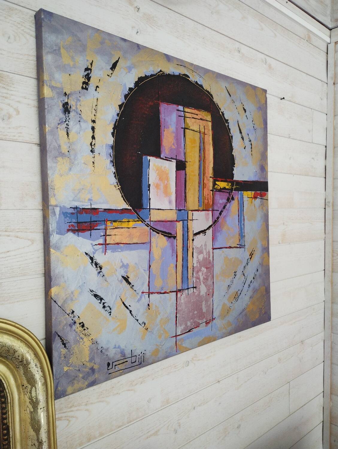 Tableau abstrait huile sur toile